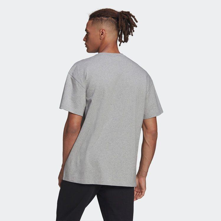 Adidas Drop Shoulder Sleeve T Shirt Men's Gray HE4365