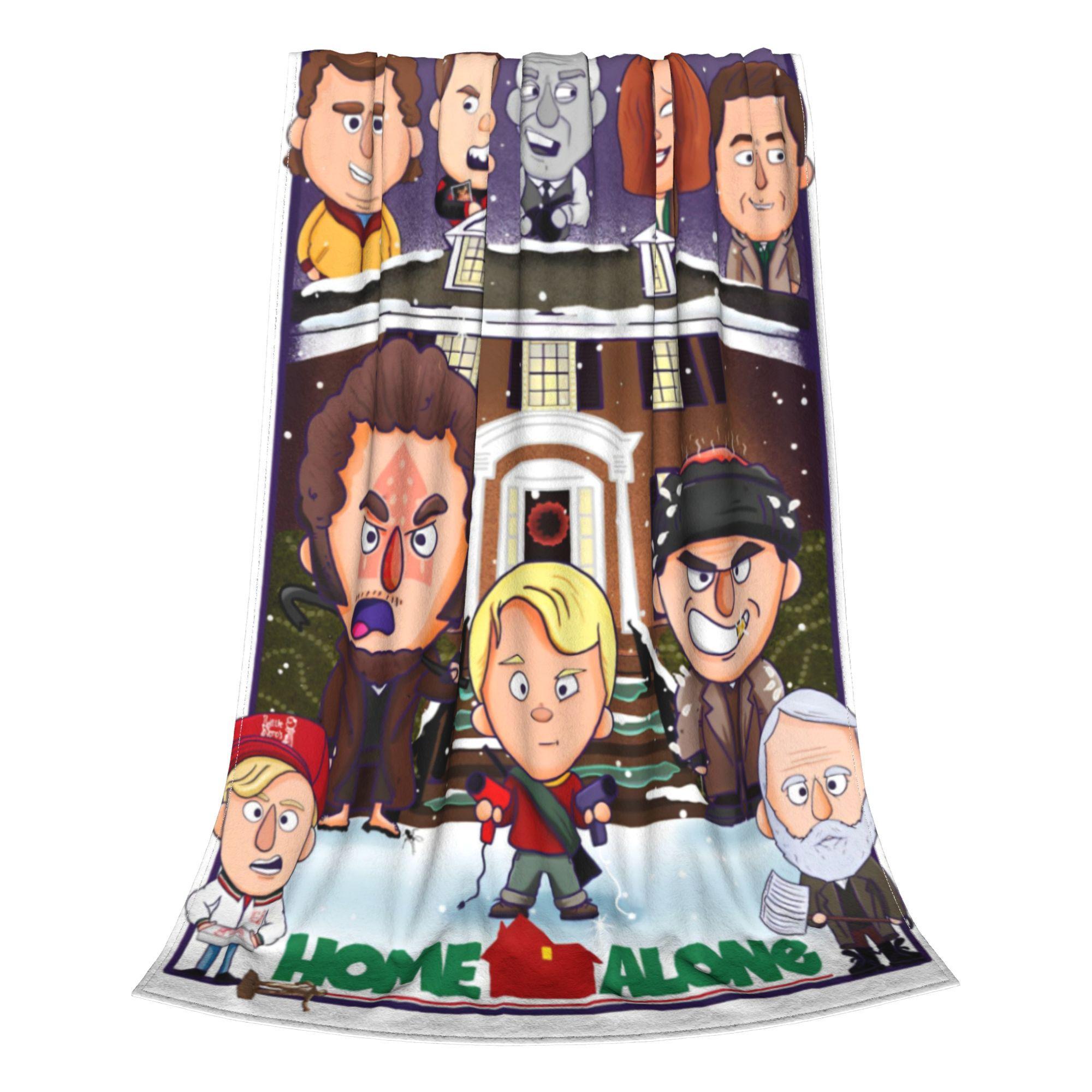 Home Alone Cartoon Cute Fleece Throw Blanket Kevin Macaulay Culkin Blanket for Sofa Couch Ultra-Soft Quilt 30x40in