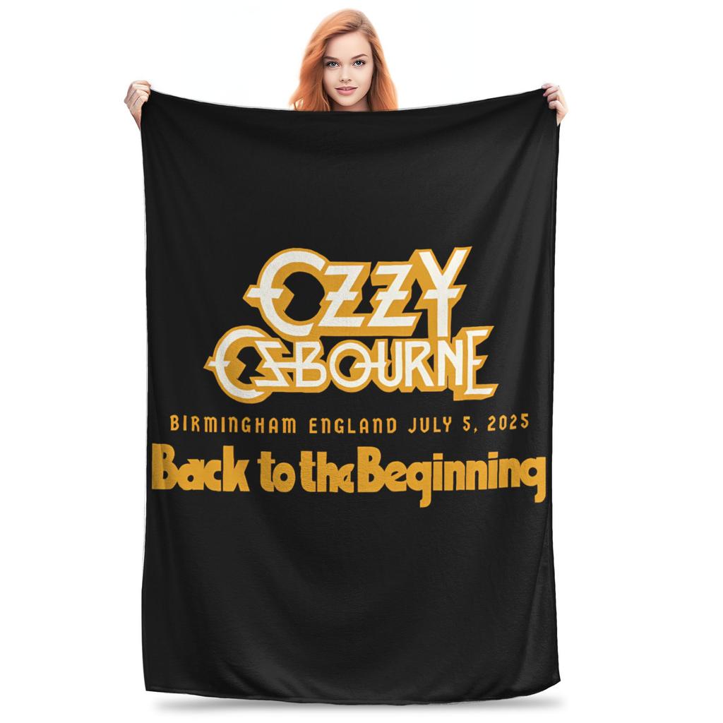 Black Sabbath Ozzy Osbourne Blanket Back To The Beginning Tour  Decorative Flannel Throw Blanket For Home Decor Warm Bedspread