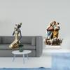 Handmade African Tribal Lady Resin Statue And 2D Acrylic Desktop Decor Unique Tabletop Ornament for