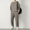 Waffle Sweater Suit Loose Casual Autumn and Winter Round Neck Men's Long-sleeved Trousers Youth Clothes