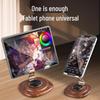 Rotating Foldable Desktop Phone Holder with Metal Stand and Walnut Base