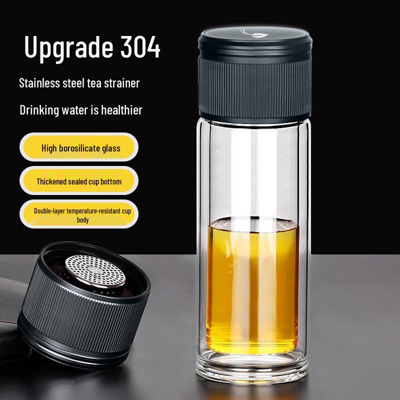 Double-Layer High Borosilicate Tea Infuser Bottle