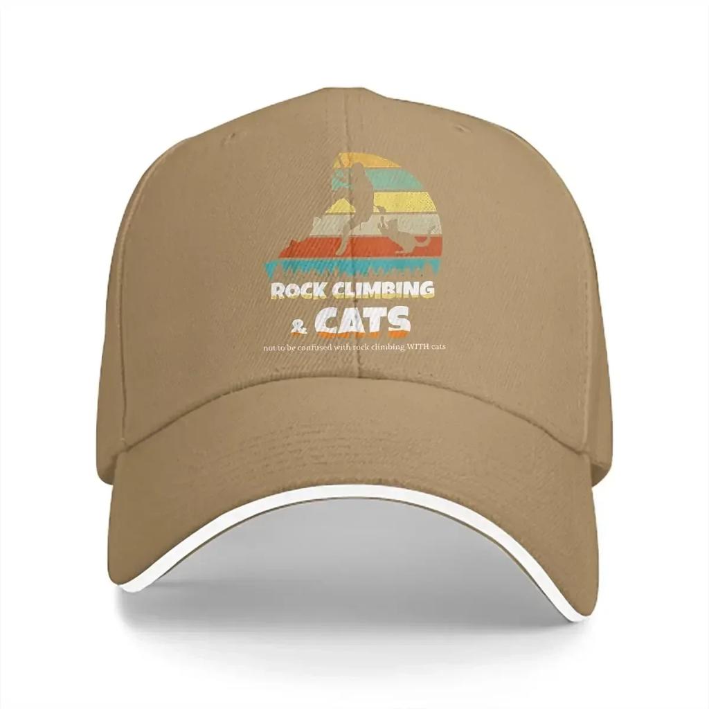 Rock Climbing With Cats Baseball Caps Peaked Cap Mountain Climber Sun Shade Hats for Men Women