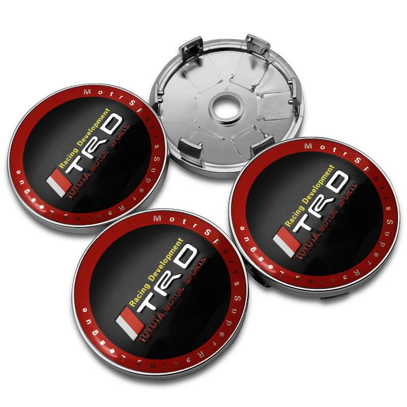 4Pcs 56mm 60mm Car Wheel Center Covers Tire Hub Caps Emblem Stickers For Toyota TRD GR SPORT Avensis Prius Rav4 Auris Yaris Aygo