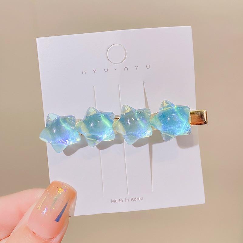 

Новая Модная Градиентная Заколка для Волос Звезда для Женщин Корейская Милая Блестящая Y2K Серебристый Металлический Зажим для Челки Клипса BB Аксессуары для Волос для Девочек