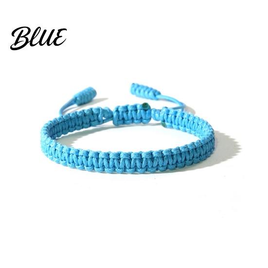 Gender-neutral Bracelet Unisex Hand Rope Adjustable Handmade Braided Solid Color