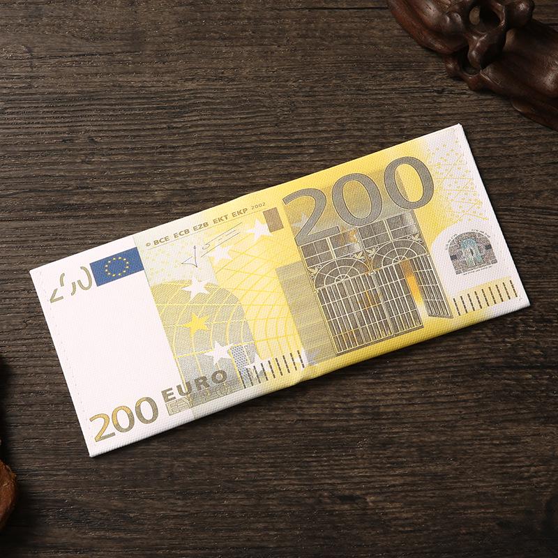 Men's Creative Wallet: Currency Print Canvas Card Holder, Customizable Designs Available