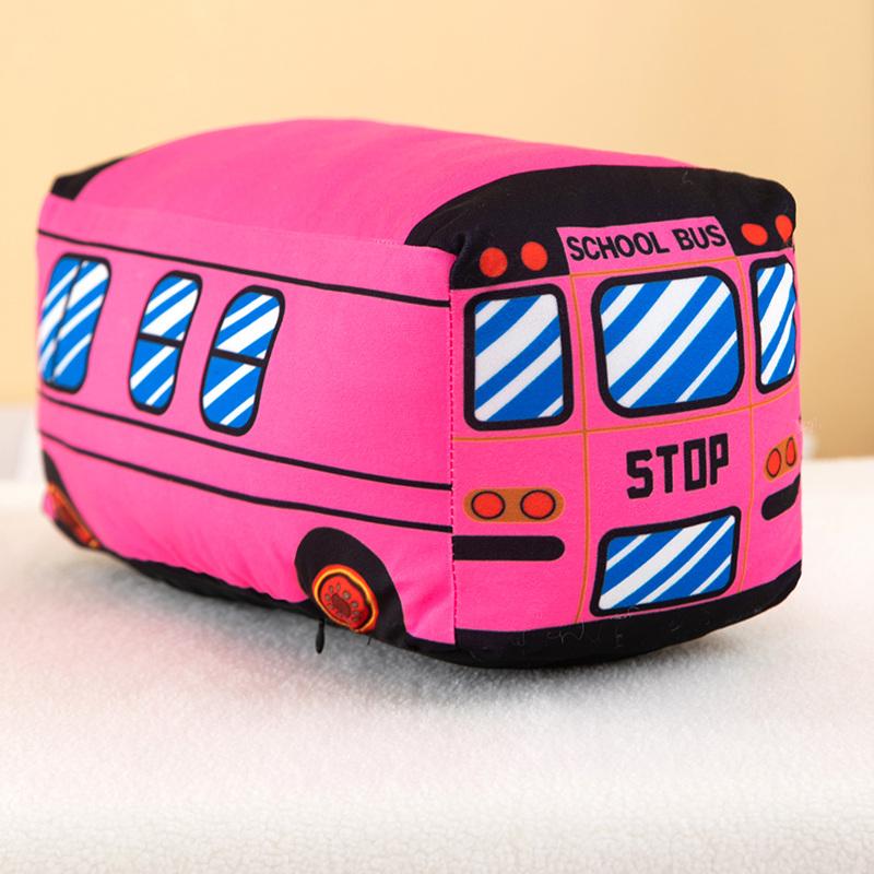 Creative Cartoon Printed Vehicle Bus Car Plush Toy Bus Van Doll Throw Pillow Soft Cloth Doll Children Holiday Birthday Gift