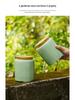Creative Green Tea Ceramic Canister with Fresh Cloth Bag for Longjing, Maojian, Biluochun, Gyokuro - Empty Gift Packaging Box.