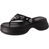 Niche summer new fashion rivet flip-flops platform women's slippers casual flat sandals