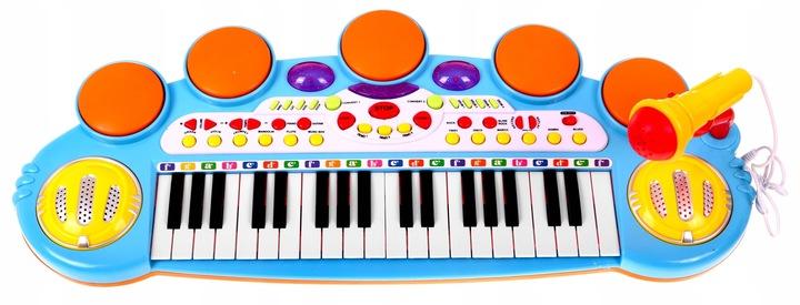 Keyboard Dla Dzieci Organy Pianino Z Mikrofonem + Stołeczek