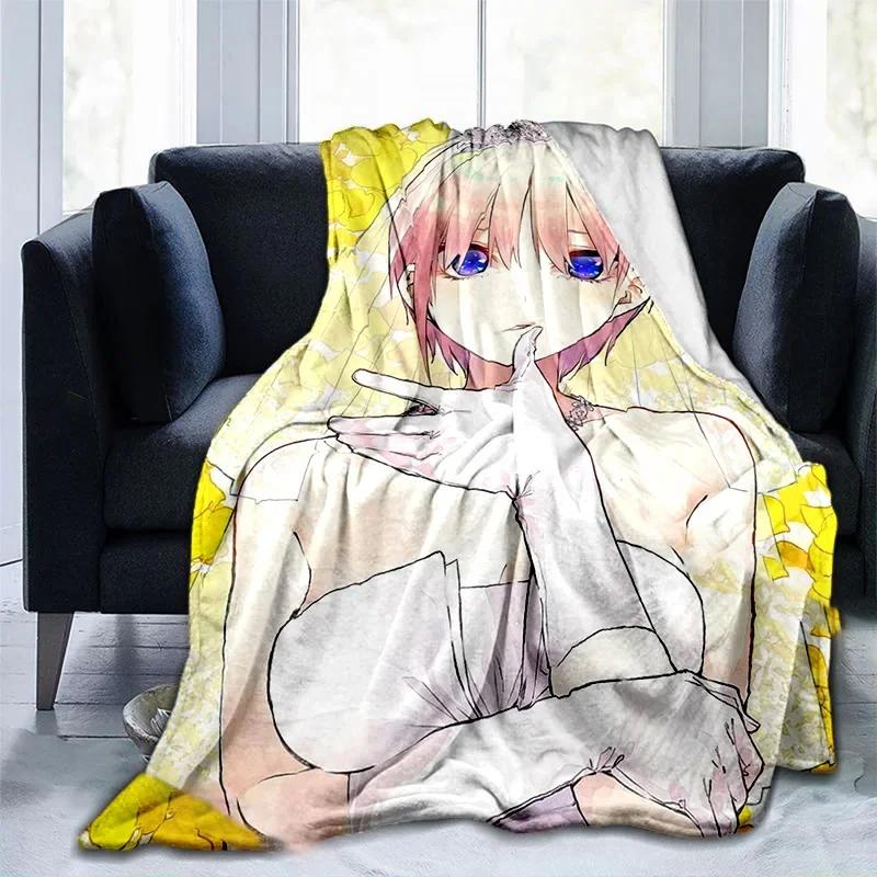 The Quintessential Quintuplets Nakano Ichika Miku Yotsuba Anime HD Print Anime Blanket Flannel Family Blanket Throw Blanket