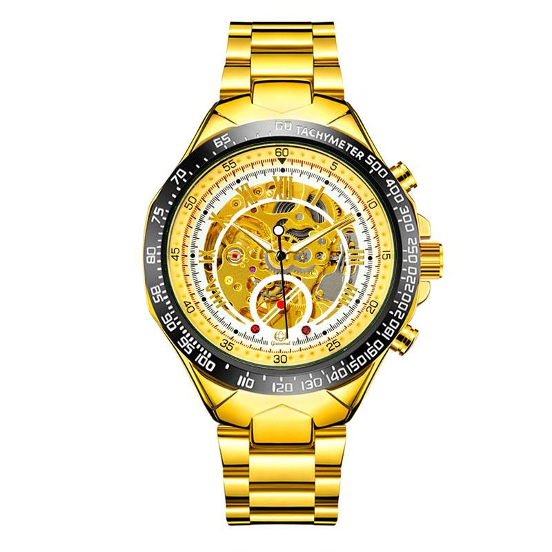Top Brand New Fashion Business Mechanical Men's Watch Hollow Automatic Men's Mechanical Waterproof Watch