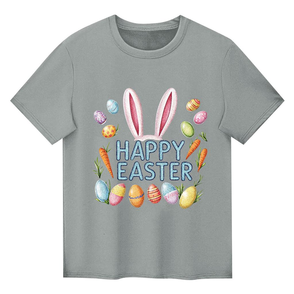 Children's Printed Short Sleeved Round Neck Casual Comfortable Loose Lightweight Top