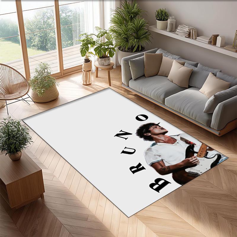 Soft Crystal Velvet Floor Rug,Bruno Mars Anti Slip Decorative Carpet, Plush Area Mat For Indoor Home Decoration