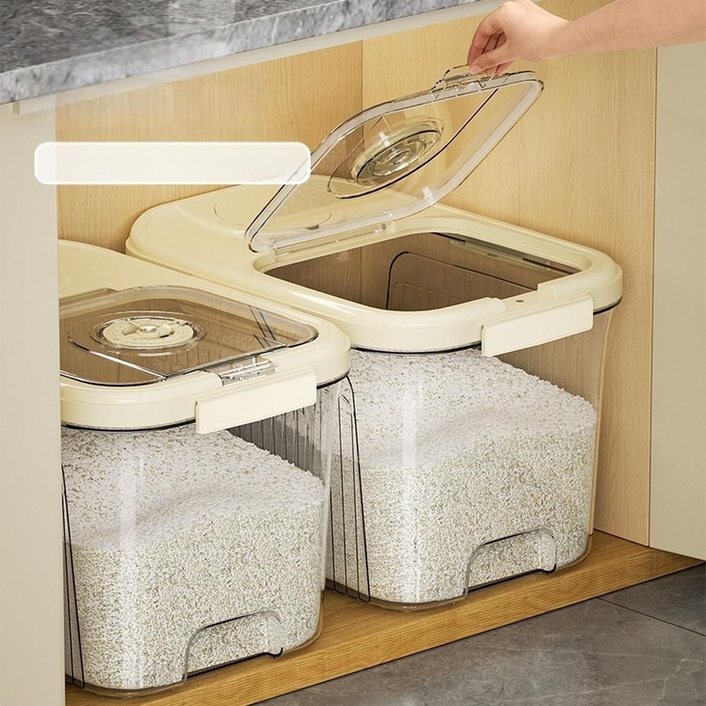 Sealed 6L Kitchen Food Storage Container with Lid Airtight Plastic Container for Rice Grains with Date Reminder