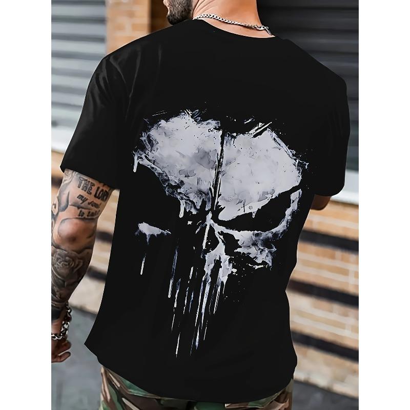European sizes Men's T-Shirt Graphic T-Shirt Funny T-Shirt Slogan T-Shirt Letter Print Round Neck Black 3D Printed Outdoor Casual