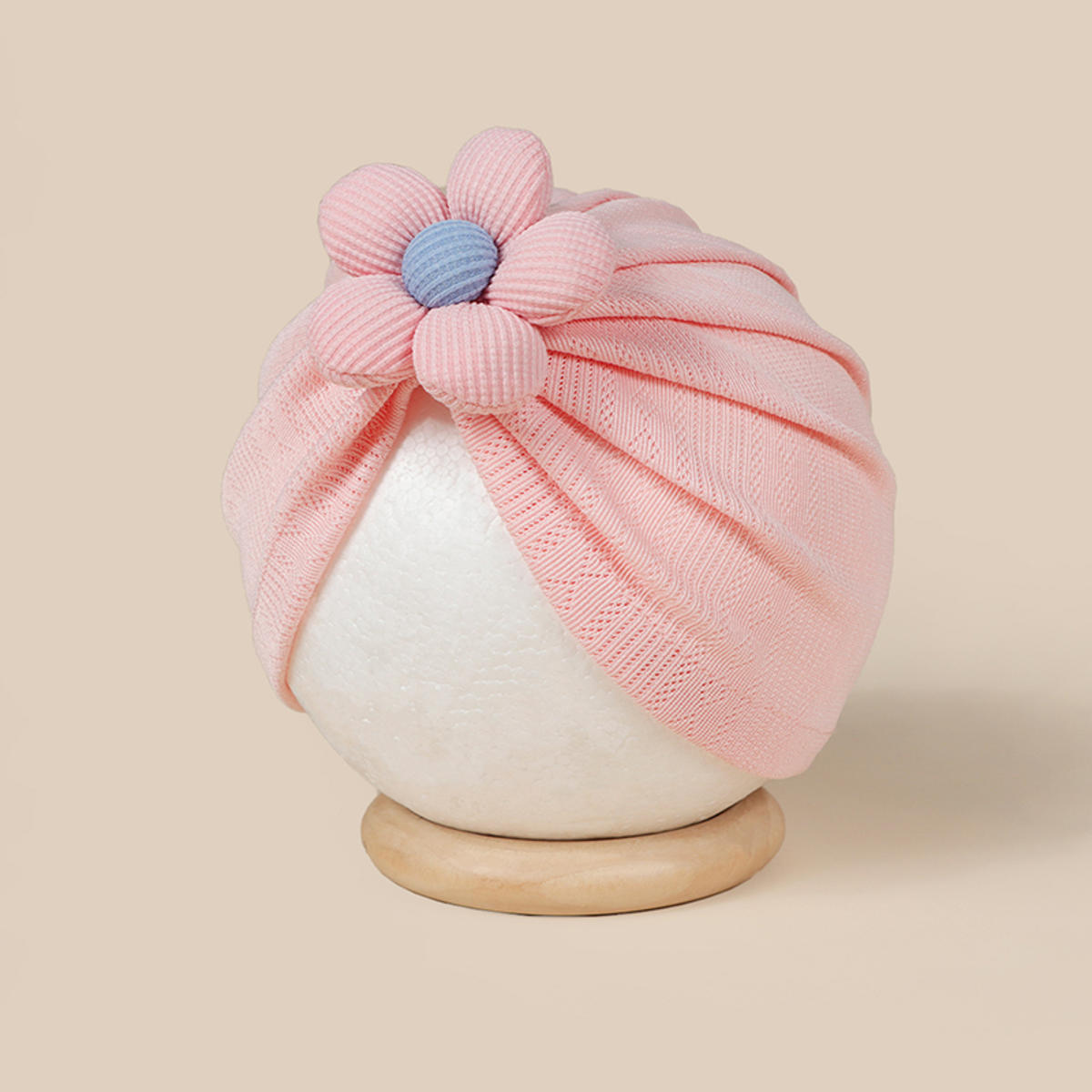 

Cute Flower Baby Hat Newborn Beanies Infant Cap Toddler Headwraps Solid Turban Girls Bonnet Hair Accessories one size розовый