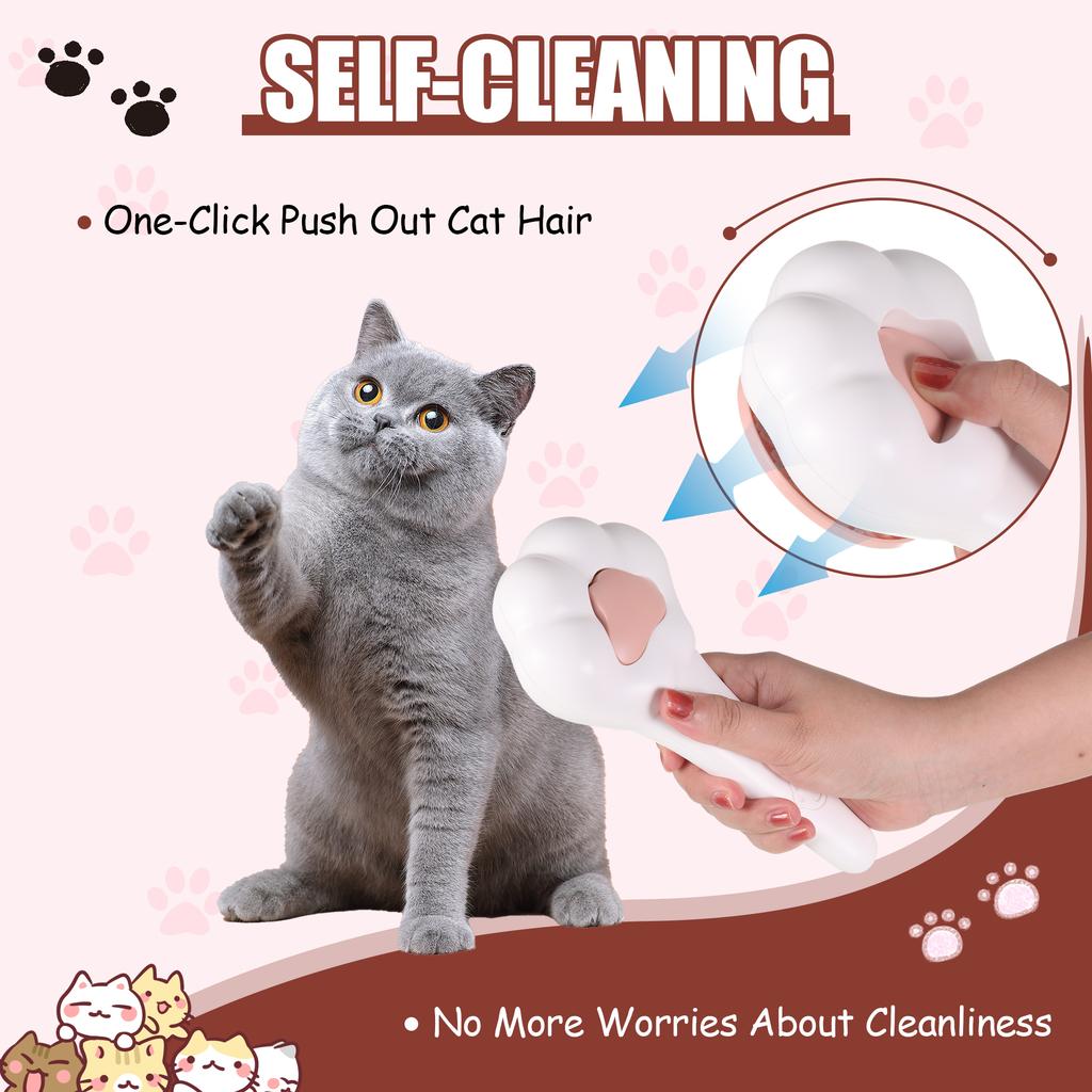 Pink Pet Grooming Comb Stainless Steel Tooth For Pleasant Brushing Experience Dog Grooming Supplies