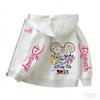 2026 Family Trip Kids Zip Up Hoodie Cute Cartoon Mouse & Friends Graphic Casual Hooded Jacket