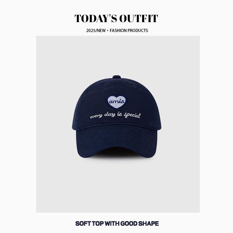 New Soft Top Love Embroidery Face Showing Small Baseball Hat for Women In Spring and Summer Korean Version Versatile Sun Protection Baseball Cap