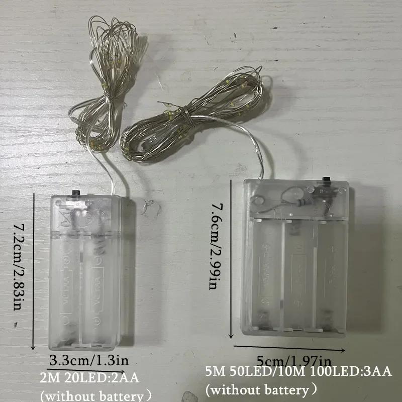 2M 5M 10M Battery Box LED Fairy String Lights Flexible Copper Wire for Christmas Wedding Anniversary Decor