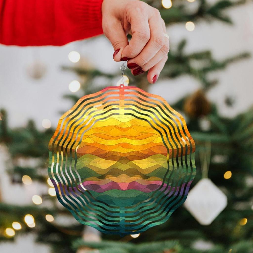 360 Rotating Hook 10 Inch Hanging Wind Spinner Elegant Outdoor Wind Chime for Garden Patio Balcony Durable Metal Art Decor