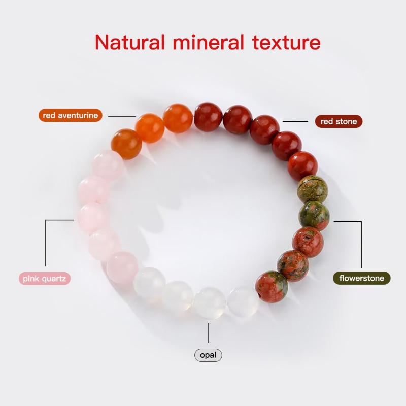 Natural Modern Volcanic Stone Bracelet Handmade Energy Bracelet Assisted Breathing Meditation Agate Stone Colorful Miniature Jewelry Ornament Bracelet