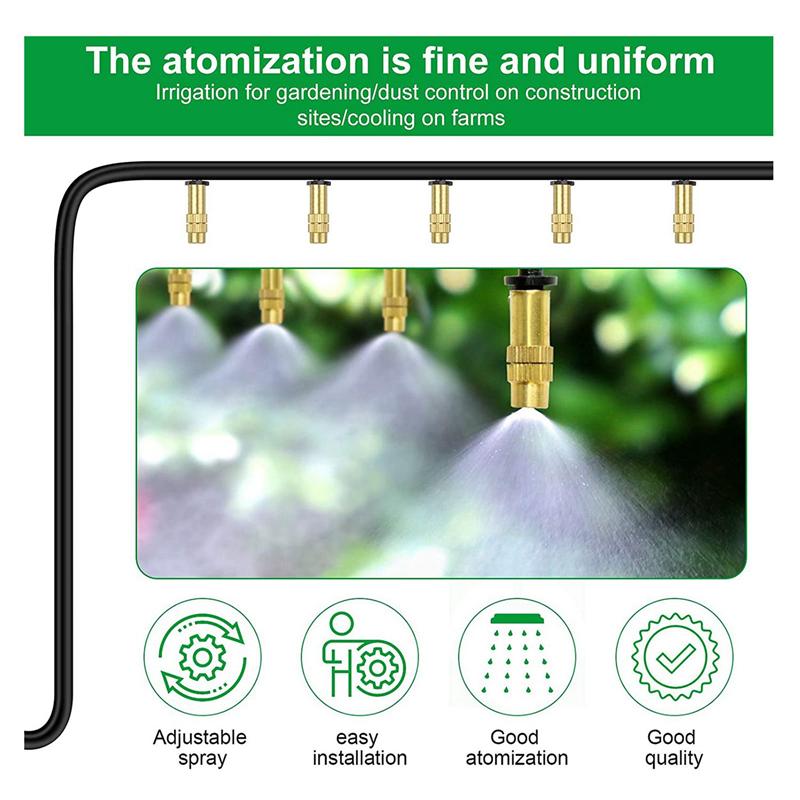 

90Pcs Watering Nozzle Adjustable Copper Irrigation Water Fog Sprinkler Head Mini Misting Greenhouse Accessories-B61B