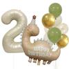 Retro Matte Caramel Dinosaur Balloon Set for Birthday Photo Props