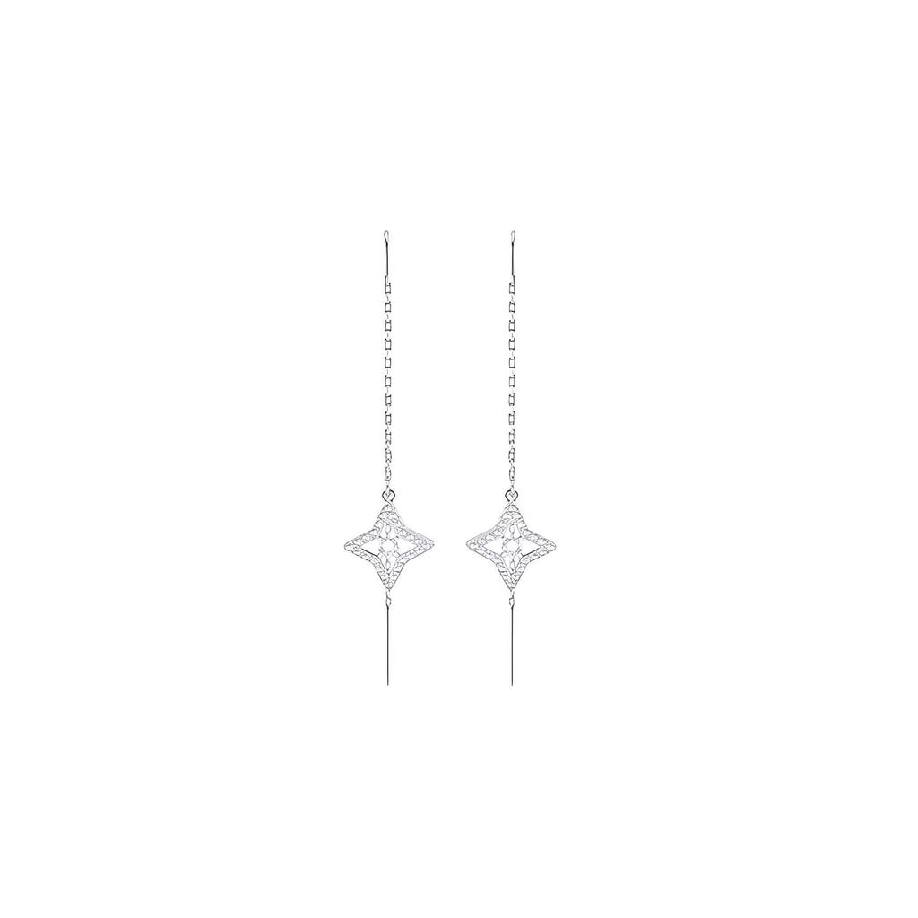 Swarovski Sparkling Dance Star Artificial Crystal Drop Earrings Womens White
