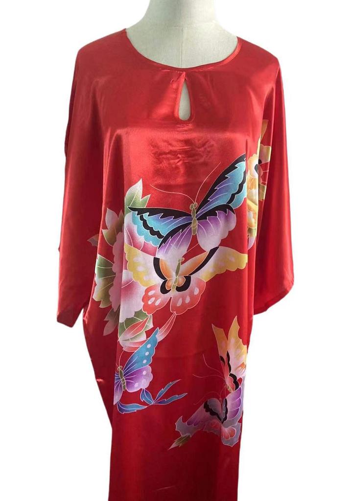 Plus Size Silk Qipao Pajama Robe & Tang Suit Bathrobe