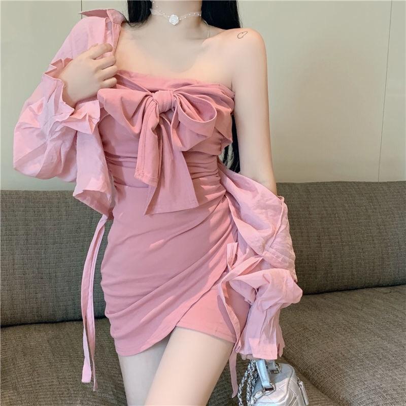 Pure Desire Style Neck Halter Dress for Women with Niche Waist Tight Tight Sexy Hip Short Skirt Summer