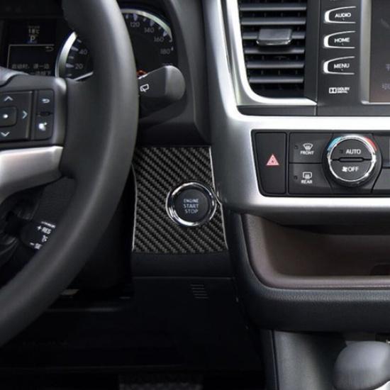Carbon Fiber Car Engine Start Button Frame Cover For Toyota Highlander 2015-2018