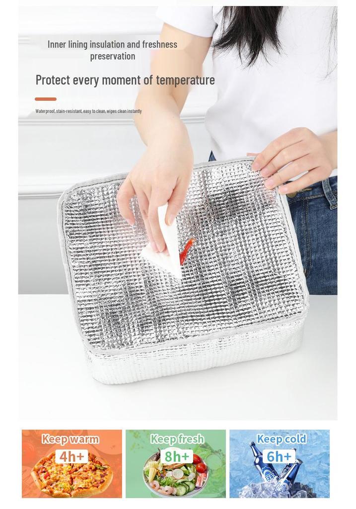 Japanese-Style Insulated Lunch Bag - Large Capacity, Waterproof Bento Bag for Students & Office Commutes