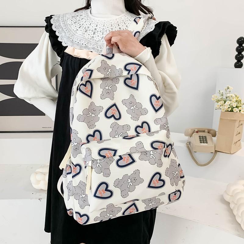 IELGY women's backpack, cute cartoon bear casual backpack.