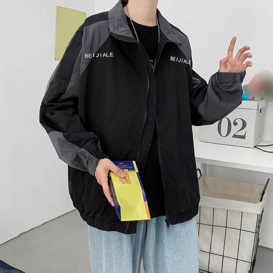 

Мужская весенне-осенняя куртка с длинным рукавом и воротником-стойкой, повседневная куртка большого размера, свободная повседневная куртка с длинным рукавом XS