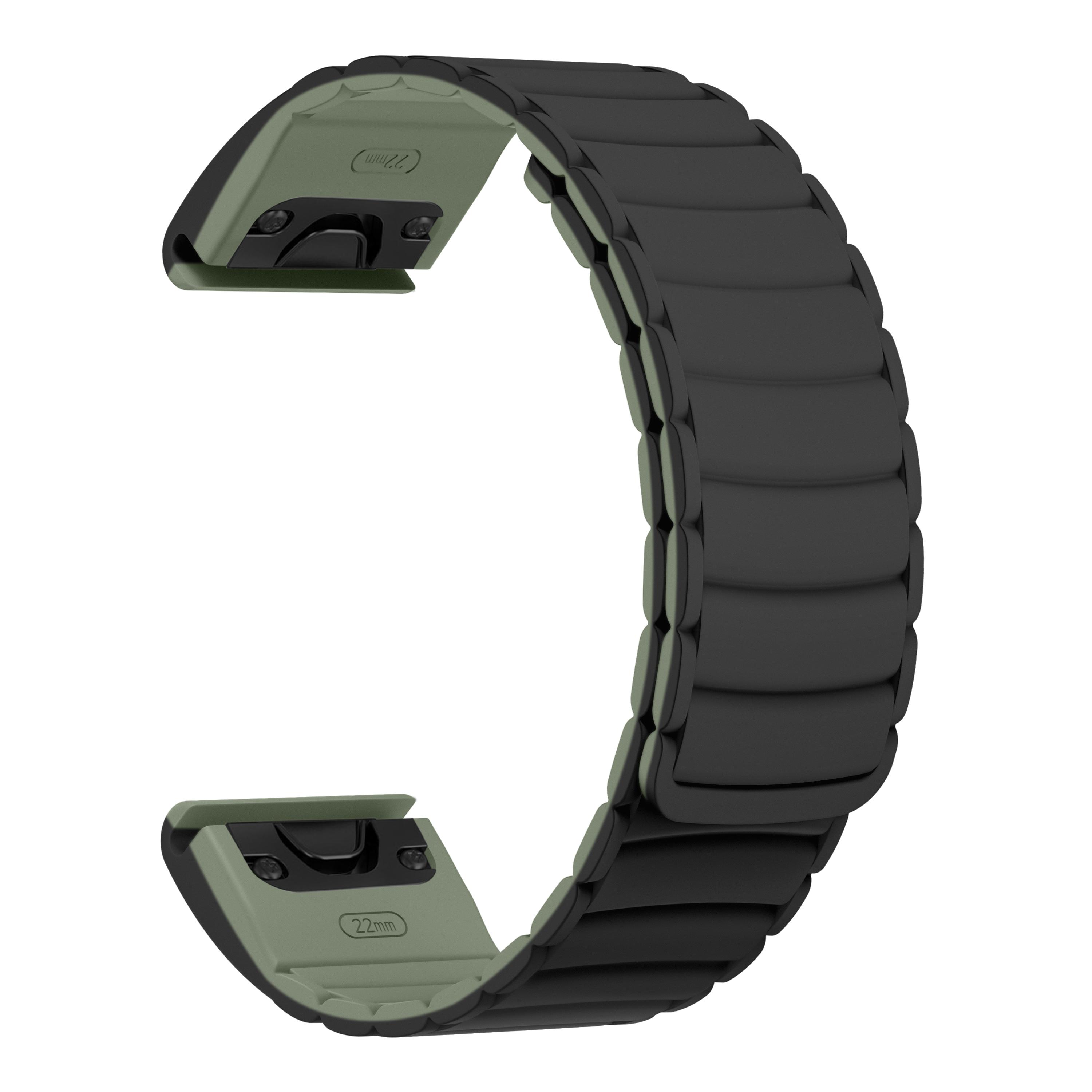 

22mm 26mm Watch Band For Garmin Tactix 8 51mm 47mm/Quatix 8 Pro/Instinct 3 2X/D2 Mach 2 1/Fenix Magnetic Silicone Strap Bracelet QuickFit 26mm чёрный