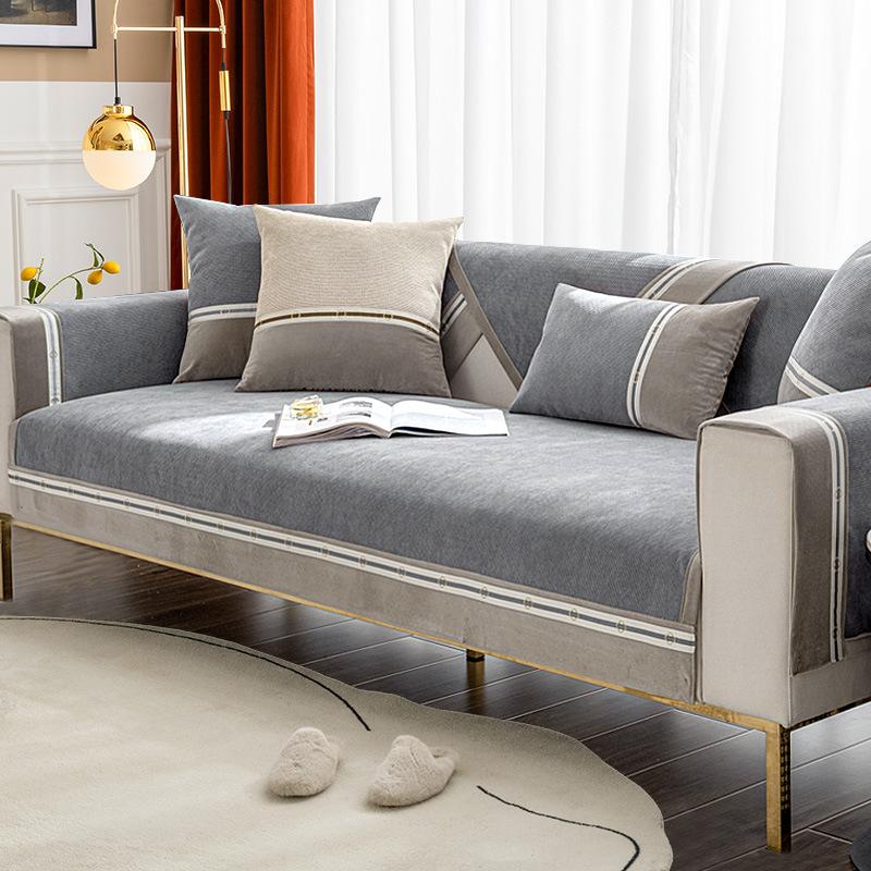 

Чехол для дивана для гостиной, синель, нескользящий диван, полотенце, подушка для дивана, L-образный коврик для дивана, коврик для сиденья, современный домашний декор 70x70cm 1pcs