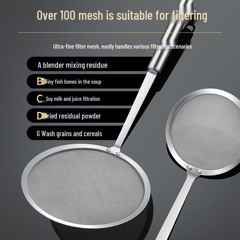 304 Stainless Steel Mesh Frothing & Oil Skimming Spoon
