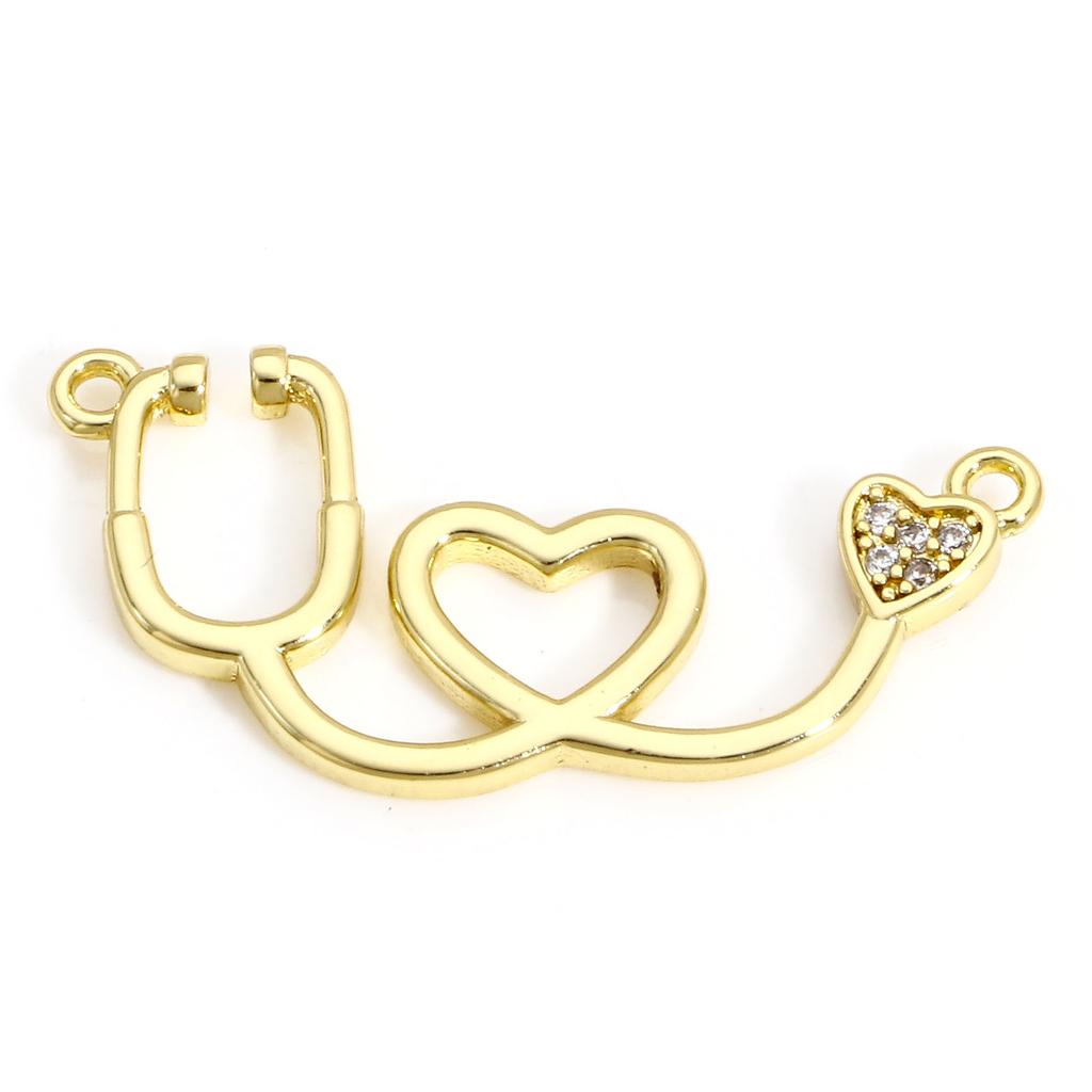 Brass Charms 18K Real Gold Plated Cake Glove Tower Star Pendants For DIY Necklace Jewelry Making, 1 Piece