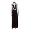 Halter Backless Women Dresses Sleeveless Solid Color Female Maxi Dress 2026 Elegant Spring Pleated Party Holiday A Line Lady Dresses