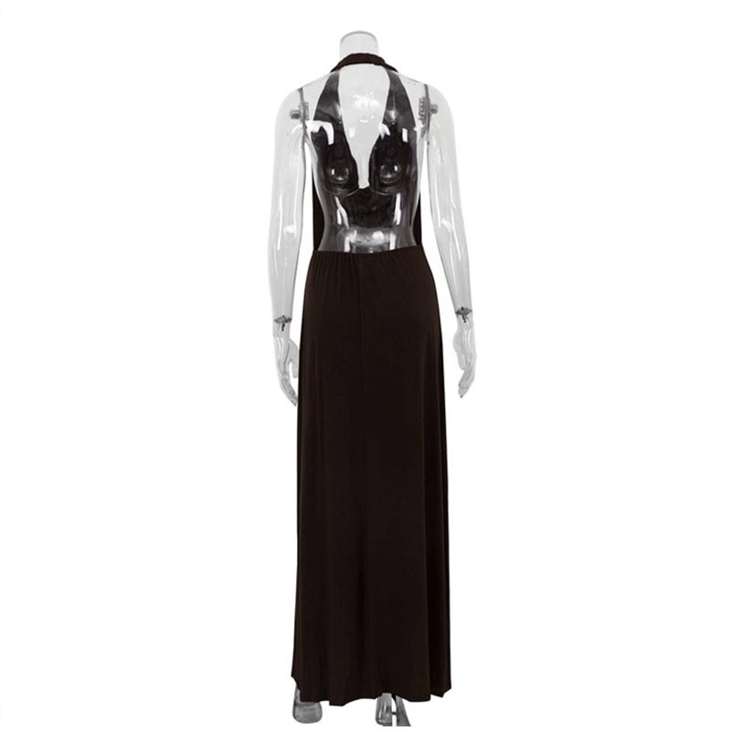 Halter Backless Women Dresses Sleeveless Solid Color Female Maxi Dress 2026 Elegant Spring Pleated Party Holiday A Line Lady Dresses