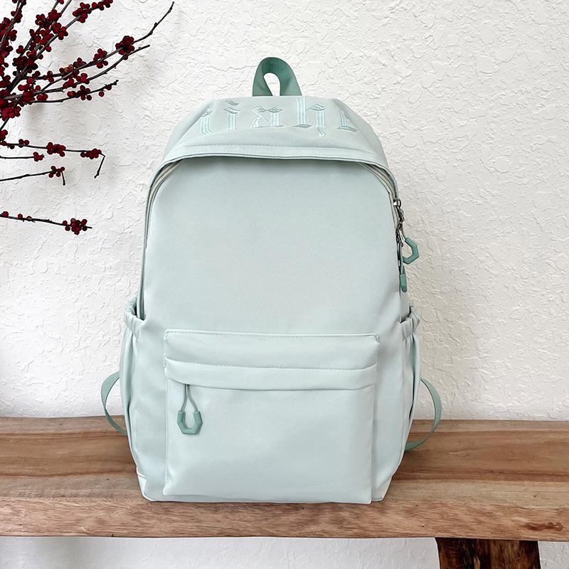 Schoolbag Can Be Printed Solid Color Schoolbag New Japanese Ins Style Simple Campus College Student Backpack Large Capacity Travel Backpack