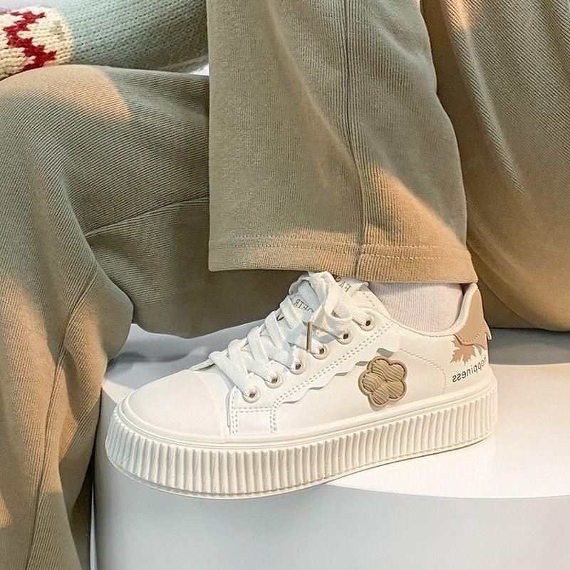 High-value popular Korean version of little white shoes for women 2025 summer and autumn new Internet celebrities breathable and versatile, heightenin