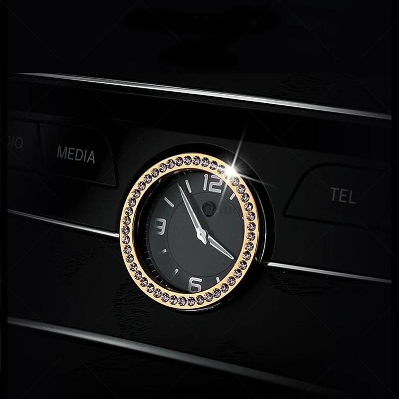 For Mercedes-Benz C E S Class W205 W213 W222 Crystal Style Car Center Front Clock Ring Cover Trim Car Interior Accessories RSTUV1