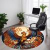 1pc Phoenix Flame Office Round Area Rug, Indoor Mat Suitable ForOffice, Under Office Chairs Bedroom Living Room Home Decor, Room Deco, D098