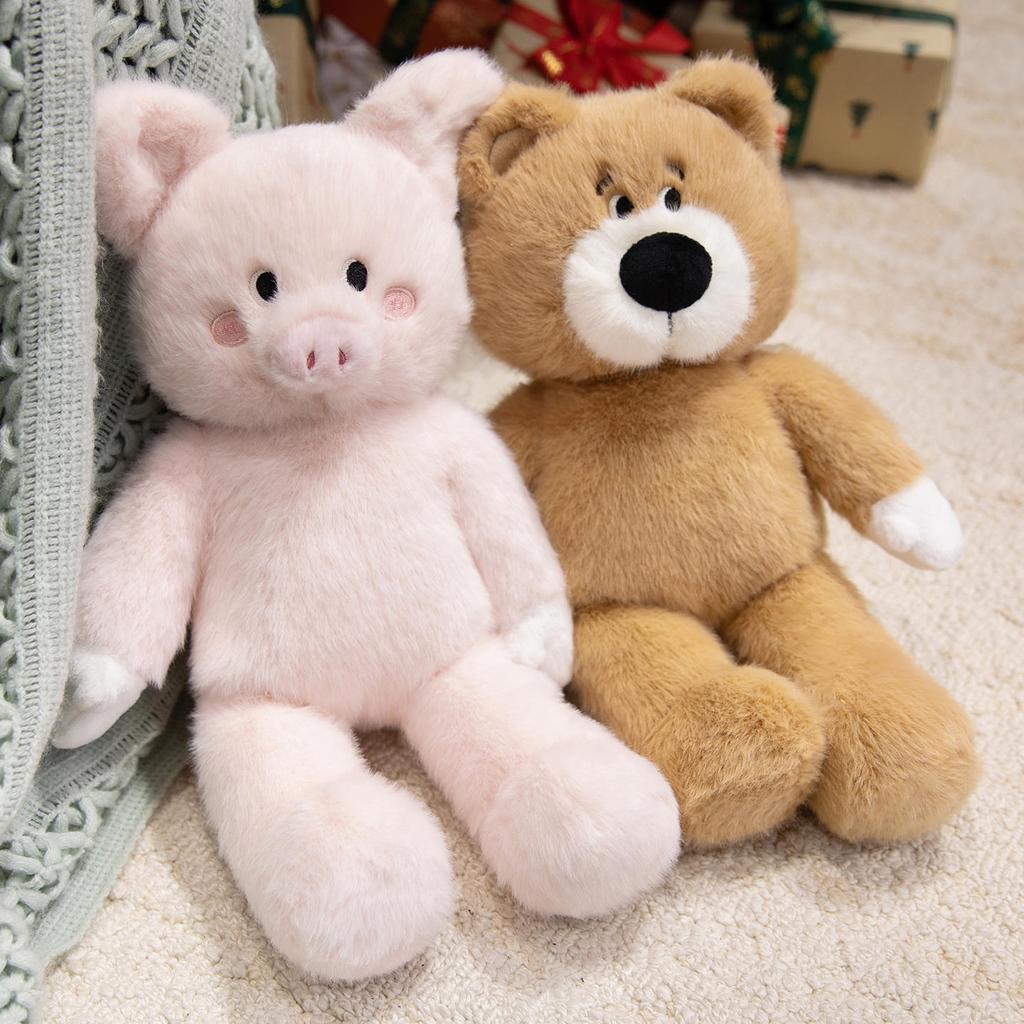 35cm Kawaii Animal Plush Toys Golden Monkey Fox Husky Penguin Stuffed Animal Pink Pig Soft Dolls Cuddle Gifts For Birthday
