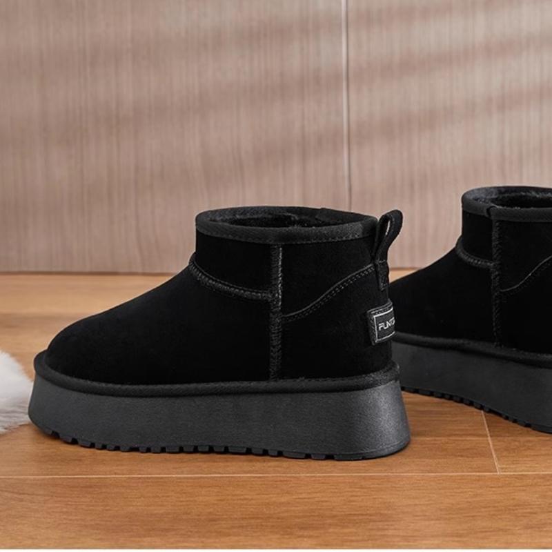 Модные зимние женские короткие плюшевые теплые зимние сапоги повседневная обувь новые — фото 6